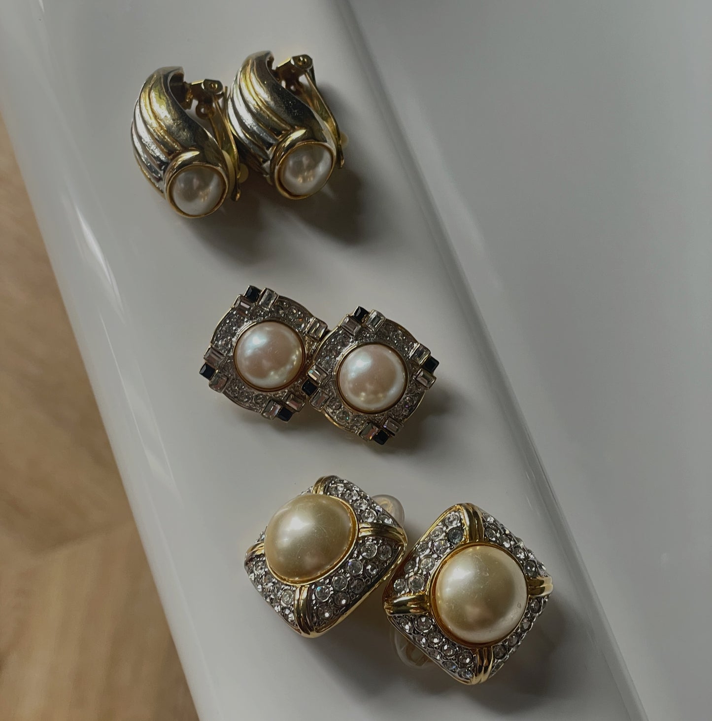 Clip Oorbellen French Diamonds