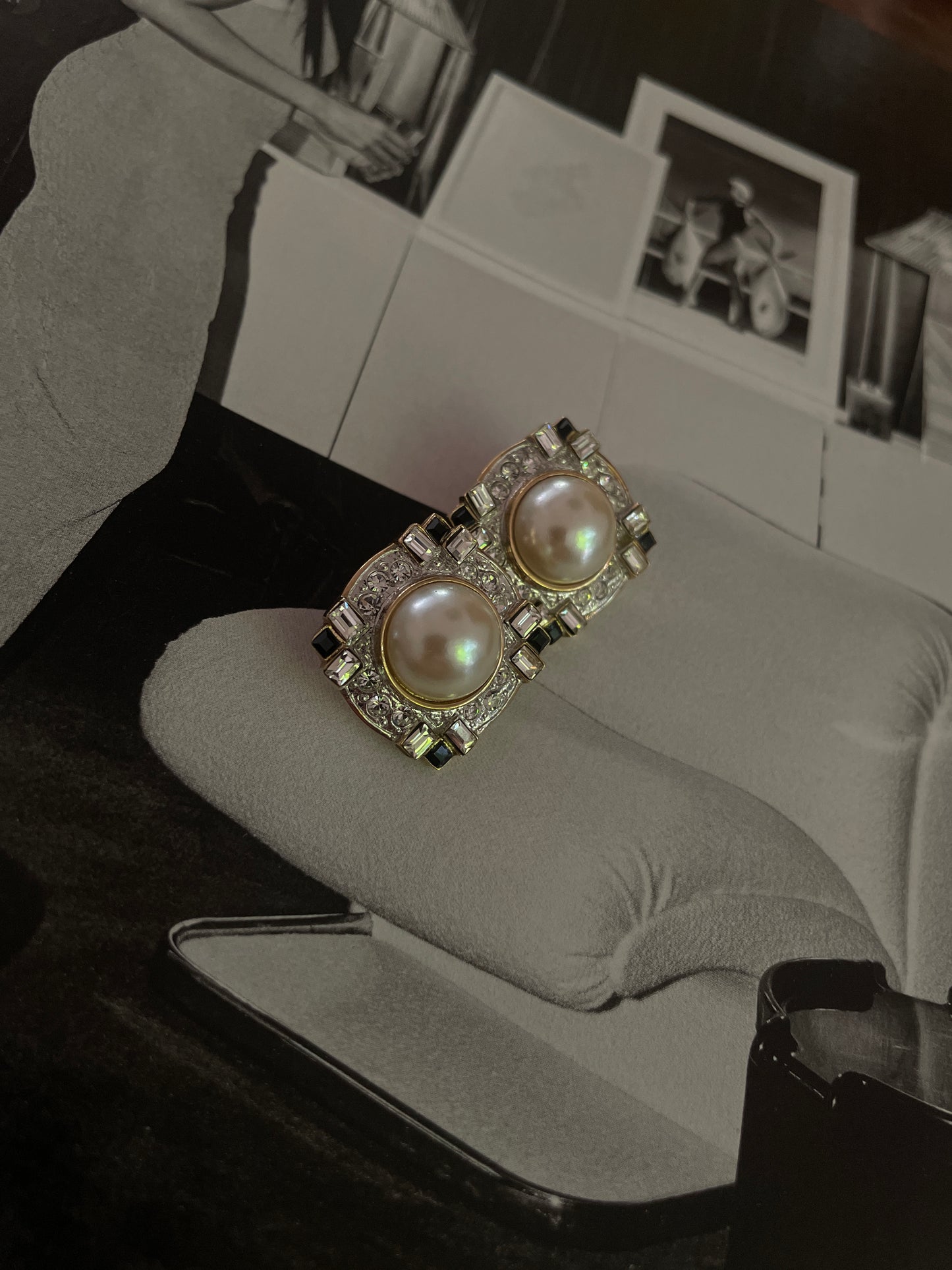 Clip Oorbellen French Diamonds