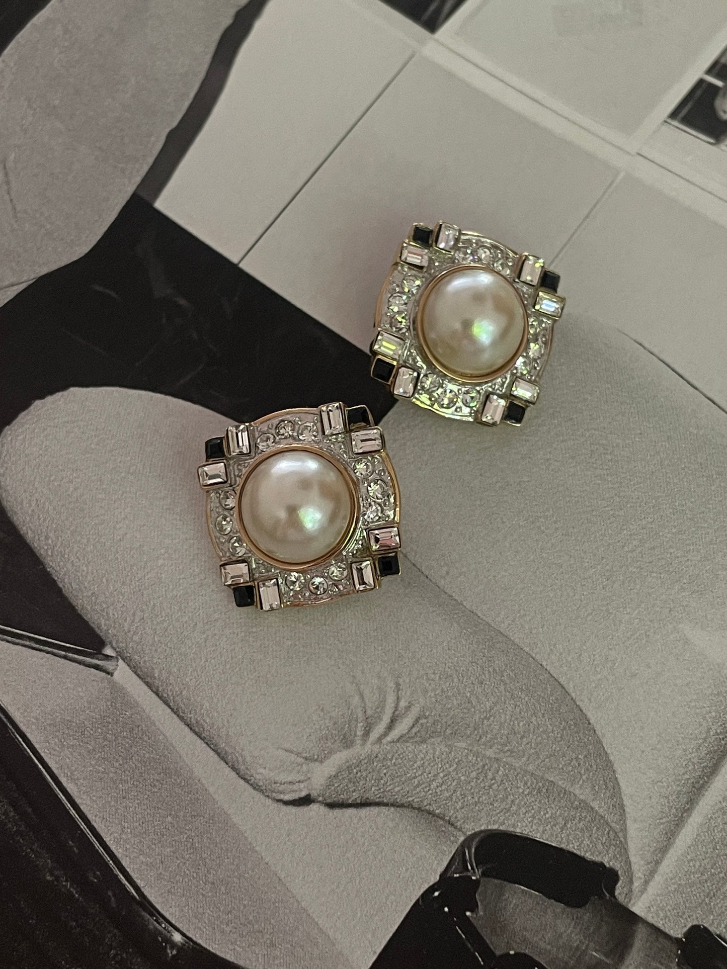 Clip Oorbellen French Diamonds