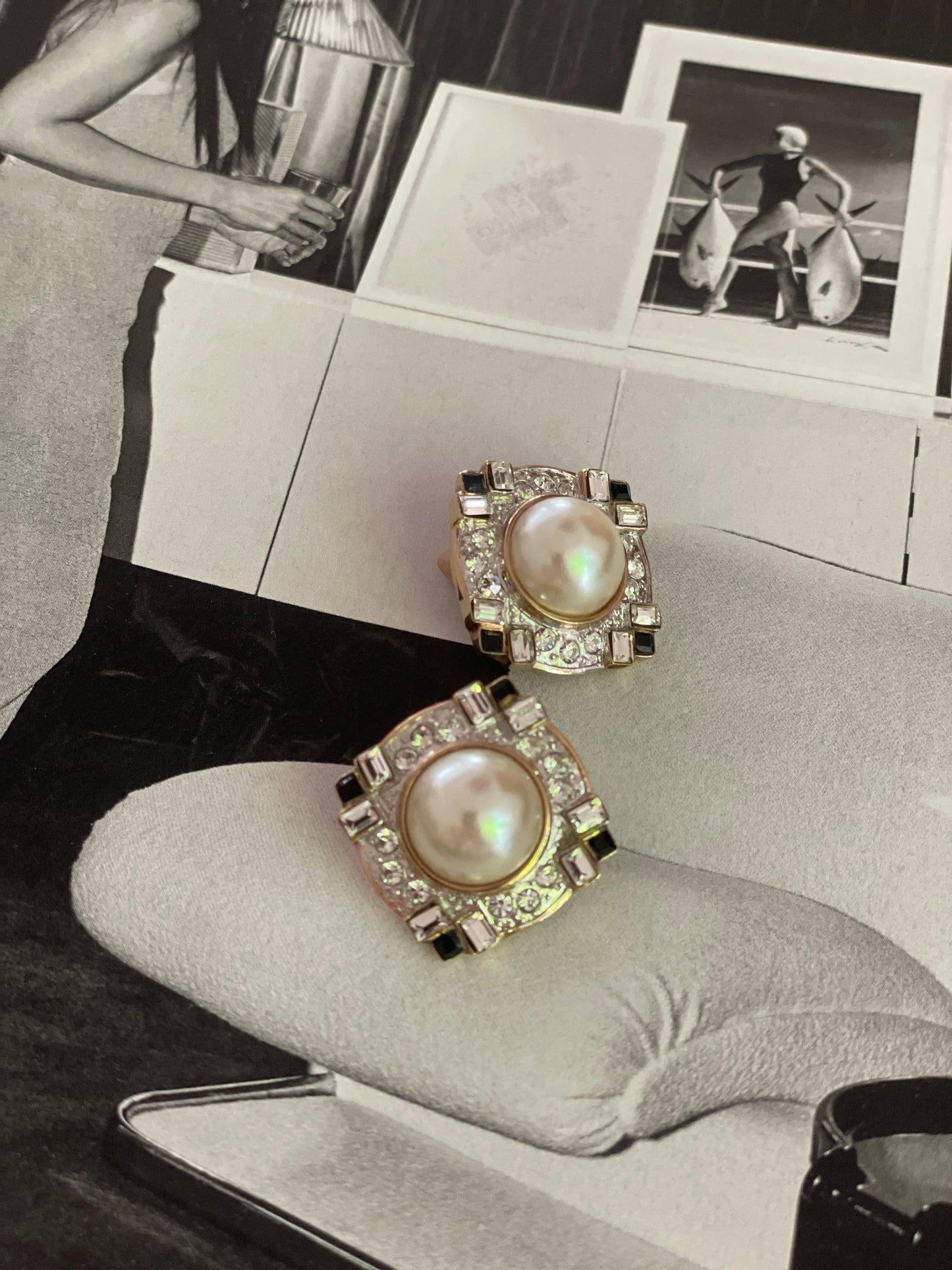 Clip Oorbellen French Diamonds