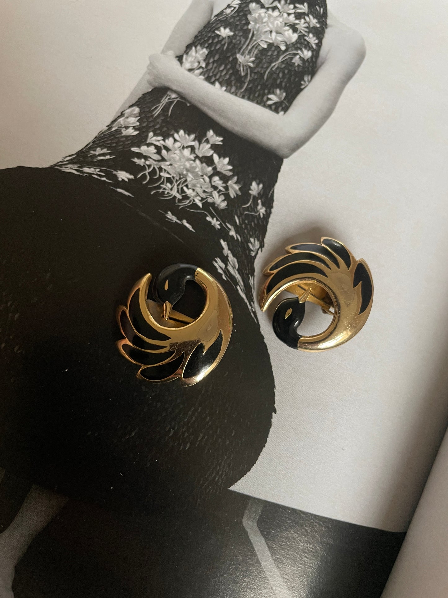 Clip Oorbellen Gold Swan
