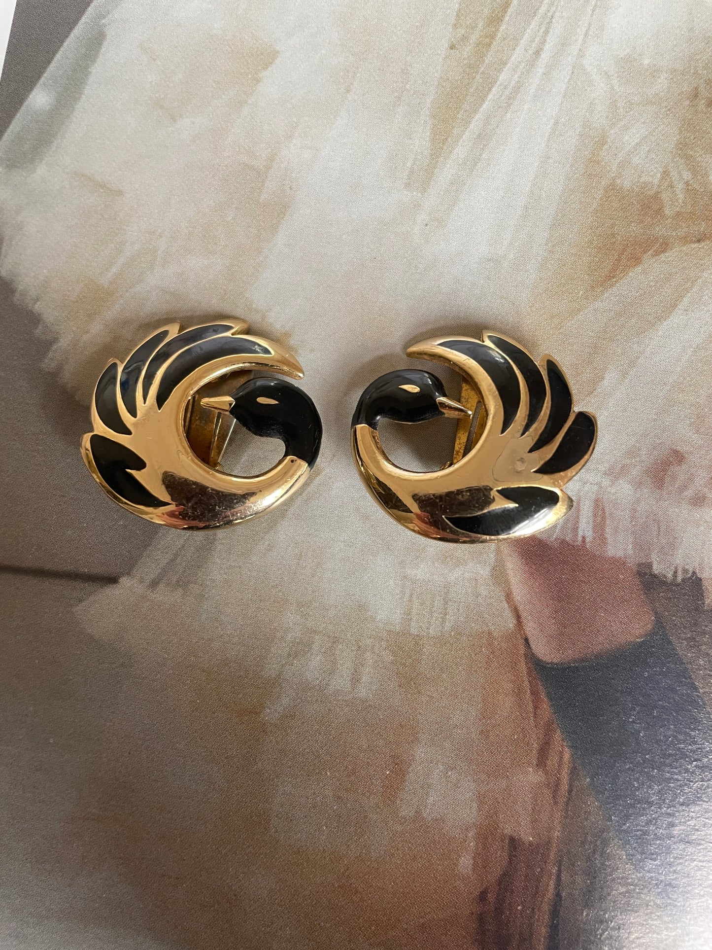Clip Oorbellen Gold Swan