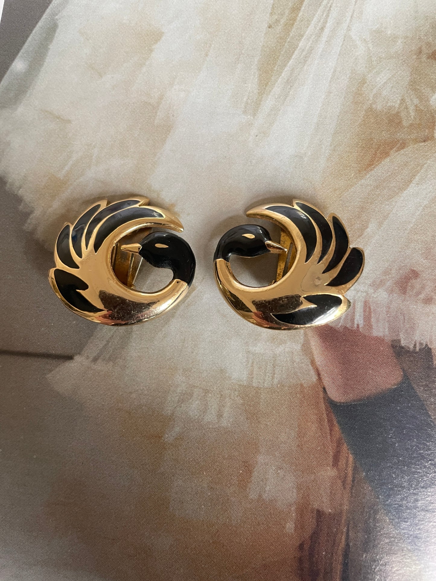 Clip Oorbellen Gold Swan