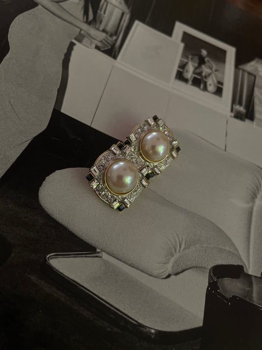 Clip Oorbellen French Diamonds